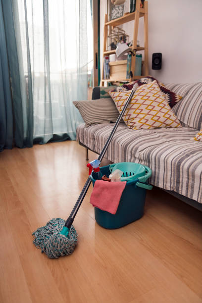 istock mop and bucket with cleaning products and a rag 1468168047