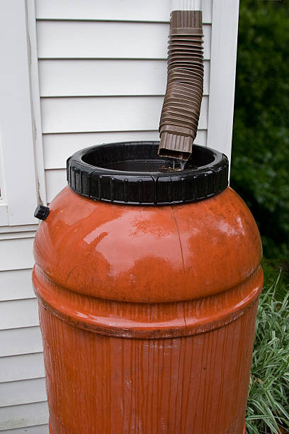 istock Rain Barrel collecting water during a storm 146816866