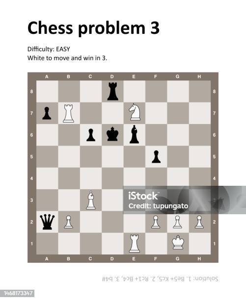 Chess Puzzle Chess Problem With Solution Stock Illustration - Download ...