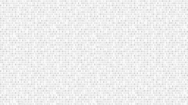 Vector binary code grey texture Abstract technology background. Binary code stream seamless vector pattern. Computer code seamless grey texture. binary-code stock illustrations
