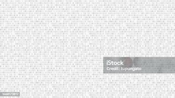 Vector Binary Code Grey Texture Stock Illustration - Download Image Now ...