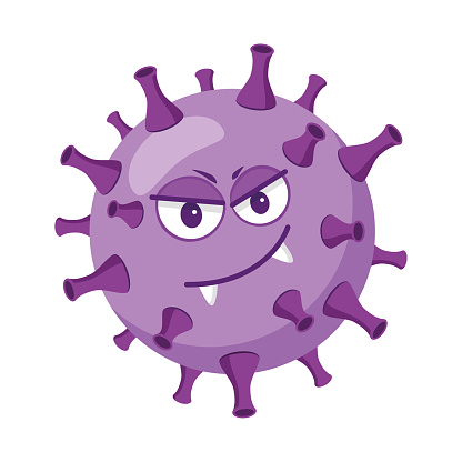 Vector illustration of a HIV or Human Immunodeficiency Virus in cartoon style isolated on white background
