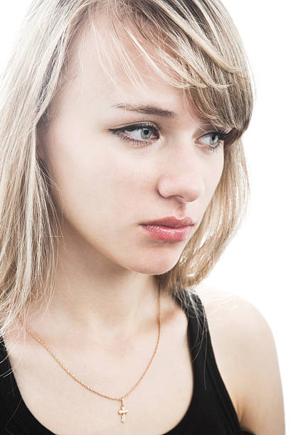 close-up de Jovem mulher loiro - fotografia de stock