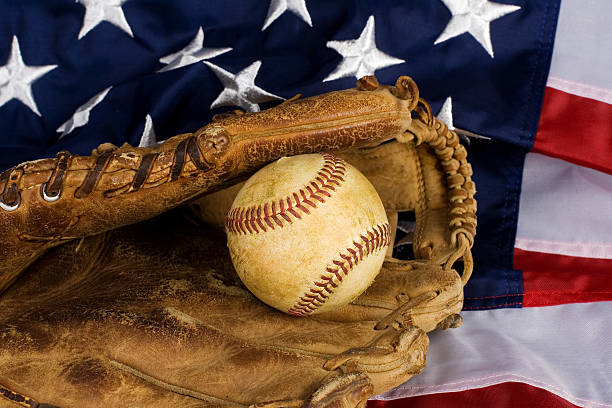 istock baseball and American Flag 146818033