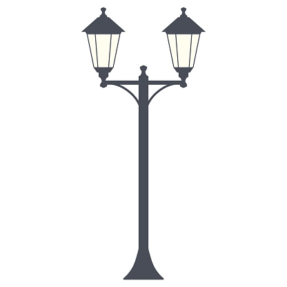 Street lighting. Flat vector icon