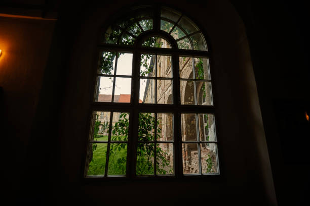 Window from Benedictine monastery in Rajhrad\n, Czech Republic.