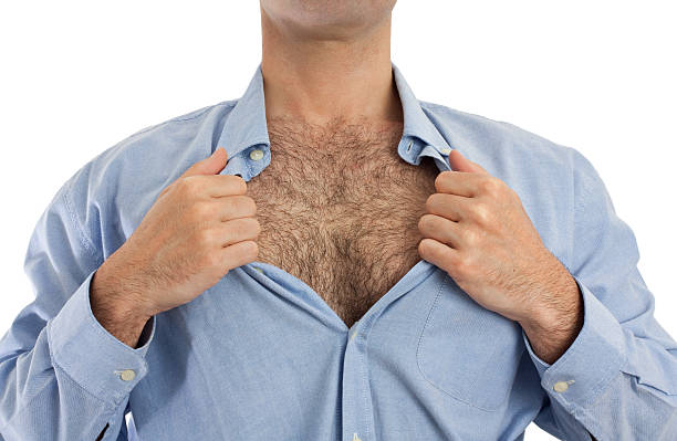 Hairy chest stock photo