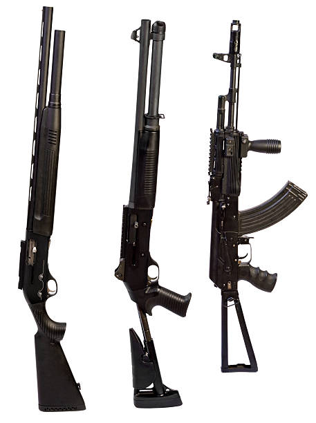 istock on white background isolated machine gun weapon 146818279