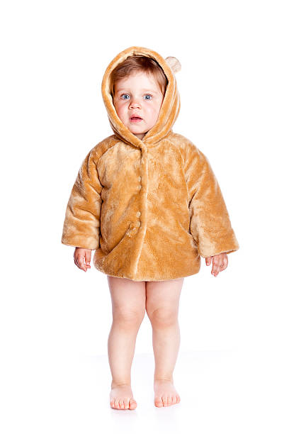 istock Cute little girl with a warm coat on 146818376