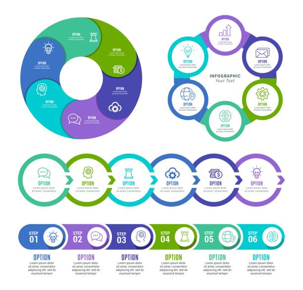 stockillustraties, clipart, cartoons en iconen met set of infographic element - infographic