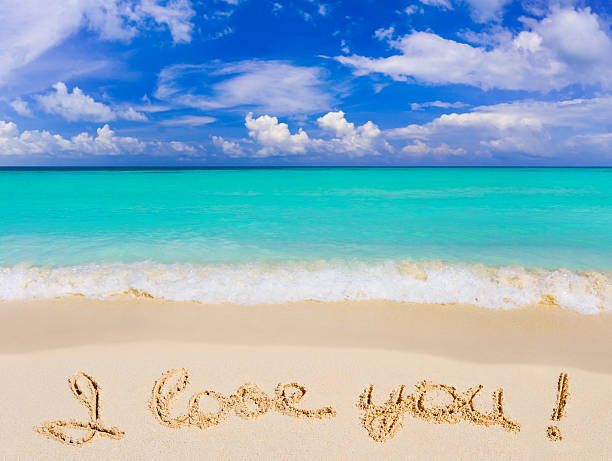 istock Words I Love You on beach 146818426