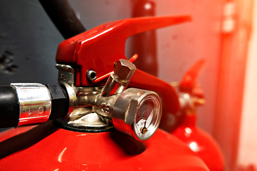 Fire extinguisher, smoke detector and carbon monoxide alarm.