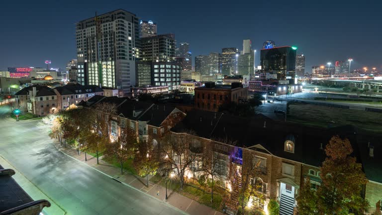 Dallas, Texas, USA - Downtown Skyline at Night TIME LAPSE