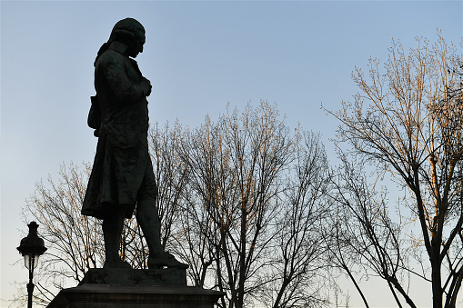 Stockholm, Sweden - October 4, 2010: The Carl Linnaeus statue in Scansen park of Stockholm. Sweden.