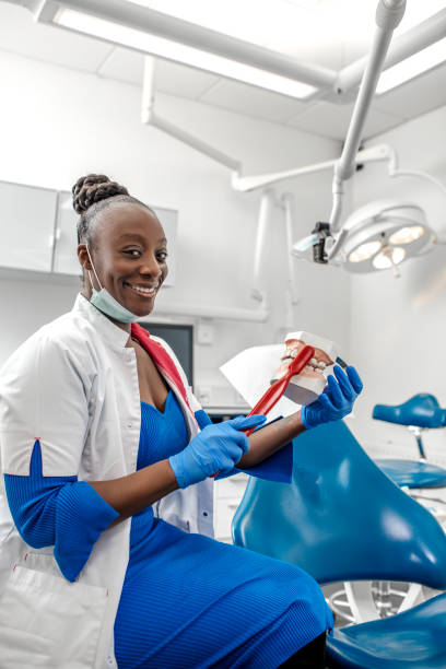 istock Black female dentist in her surgery 1468187109
