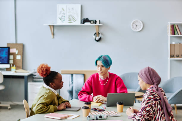 istock Diverse group of creative young people brainstorming project during meeting 1468187765