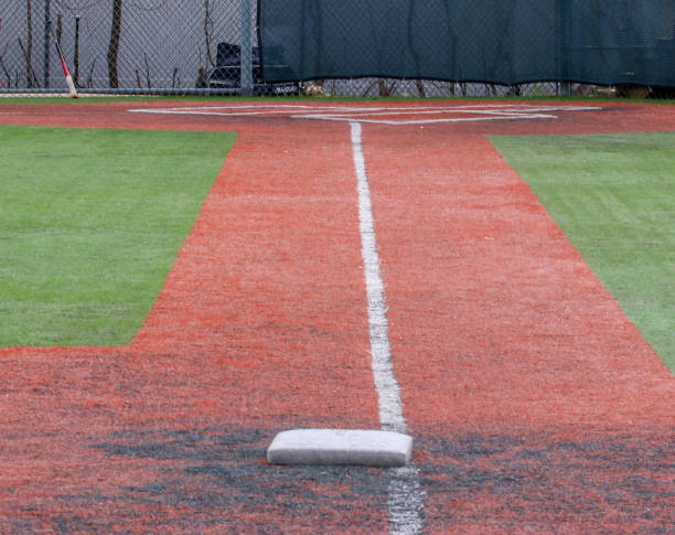 istock Looking at the foul line from third base to home plate 1468191081