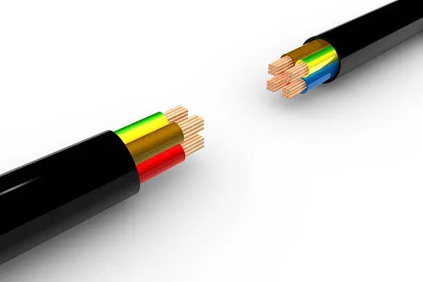 Two Powercable in 3D - white background