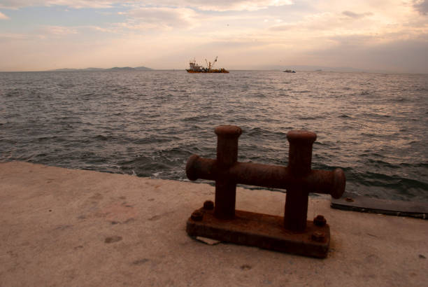 Harbor cleat and Fishing Trawler