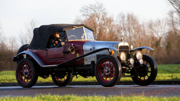 Stony Stratford, Bucks, UK, Jan 1st 2023. 1932 red Alvis vintage car