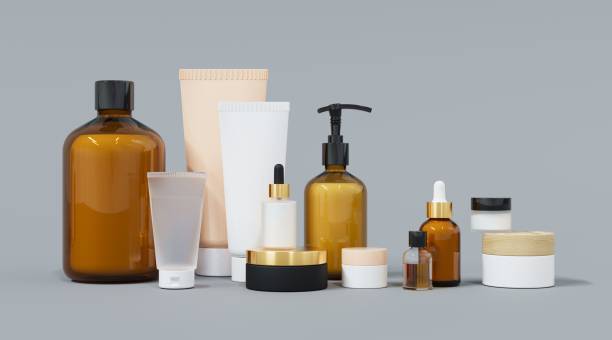 istock Skincare and beauty products on gray studio background 3D render 1468209133