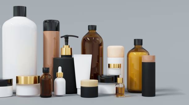 istock Skincare and beauty products on gray studio background 3D render 1468209343