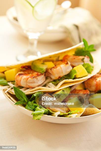 Shrimp Taco Stock Photo - Download Image Now - Mango Fruit, Taco, Shrimp - Seafood