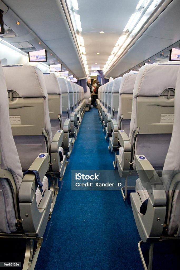 interior do avião - Foto de stock de Assento de avião royalty-free