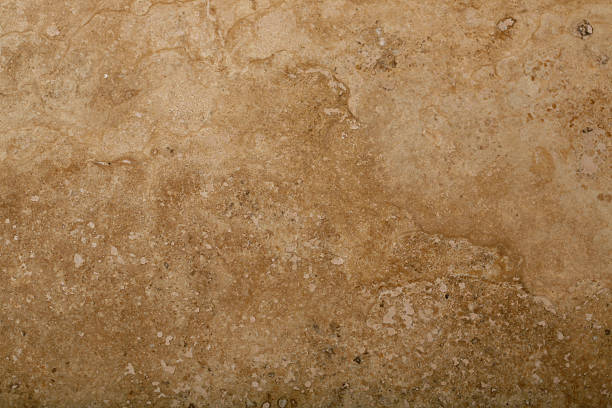 Close up of travertine floor tile