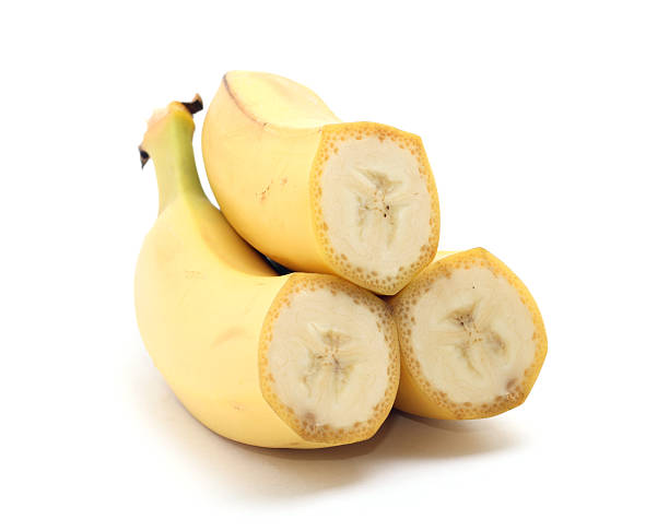 Cross Section Of Bananas Isolated On White Stock Photo - Download