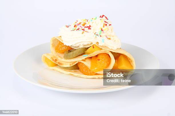 Pancake Stuffed With Fruit Stock Photo - Download Image Now - Appetizer, Breakfast, Cream - Dairy Product