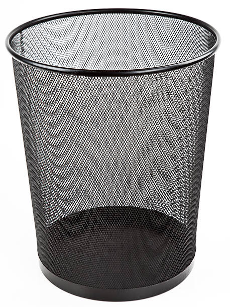 istock Metal Mesh Black Wastebasket Trash Can 146822122