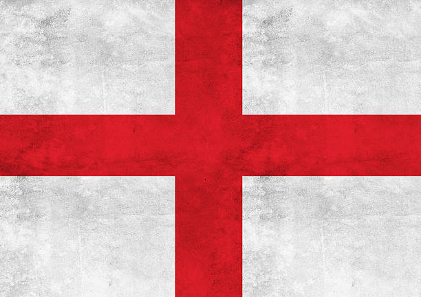 Flag of england waving with highly detailed textile texture pattern