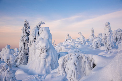 Snowy mountain in Finnish Lapland
