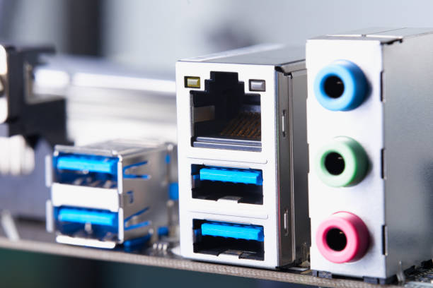 Free Stock Photo of Rear view of computer hardware with multiple ports ...