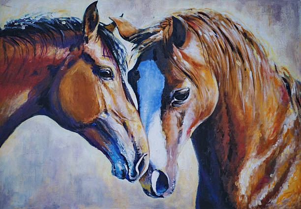 konie - dzikie zwierzęta obrazy stock illustrations