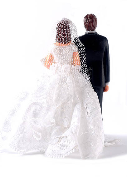 Wedding dolls with white background