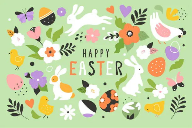 Vector illustration of Easter design collection.