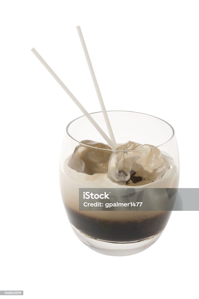 White Russian Cocktail White Russian mixed drink on white bakground Alcohol - Drink Stock Photo