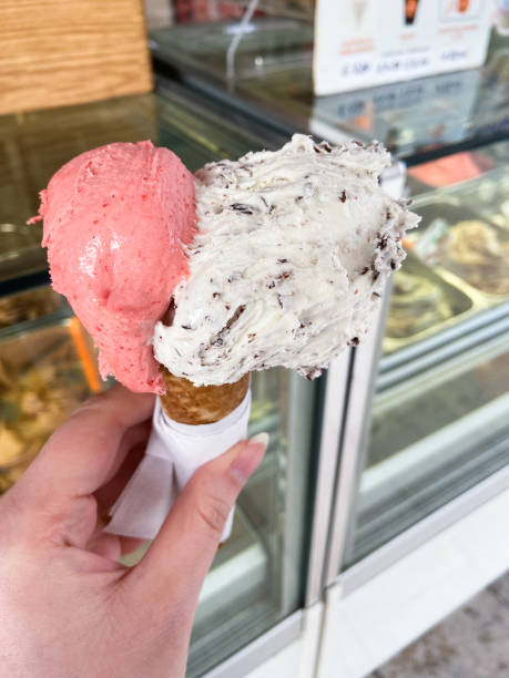 istock waffle cone with two scoops of italian ice cream 1468235873