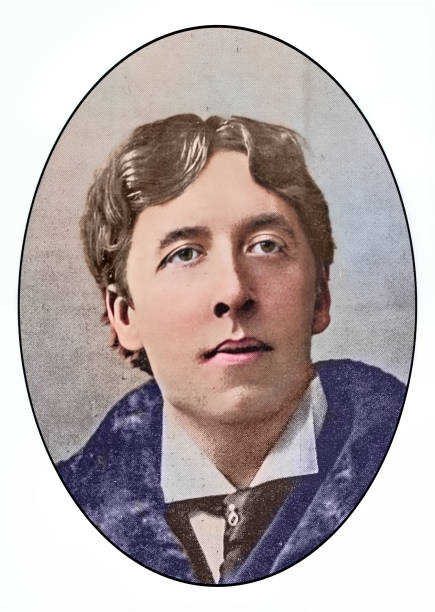 starožitná fotografie: oscar wilde - herec účinkující fotky stock ilustrace