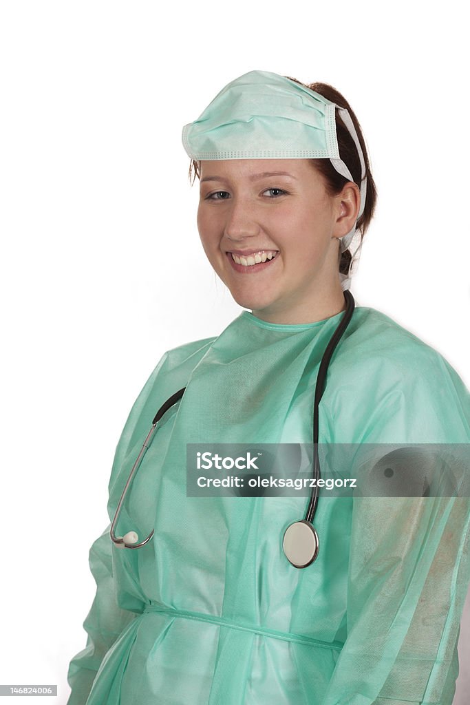 Jovem sorrindo Doutor cirúrgica - Foto de stock de Adulto royalty-free