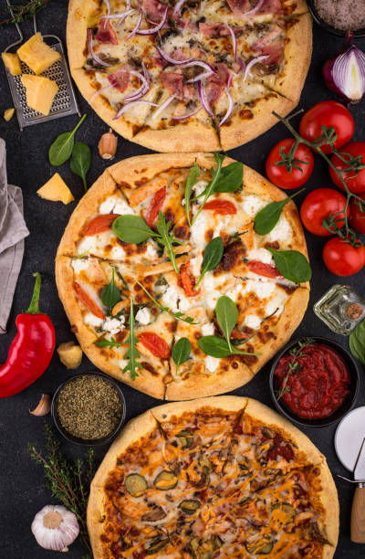 istock Assortment of various type of Italian pizza 1468240419