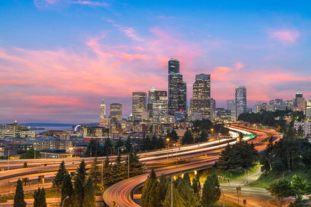 istock Seattle, Washington, USA Downtown Skyline and Highways 1468245113