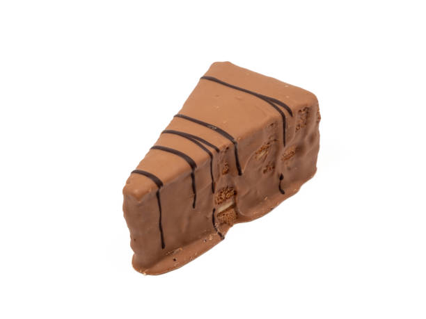 istock Piece of chocolate cake isolated on white background. 1468248542