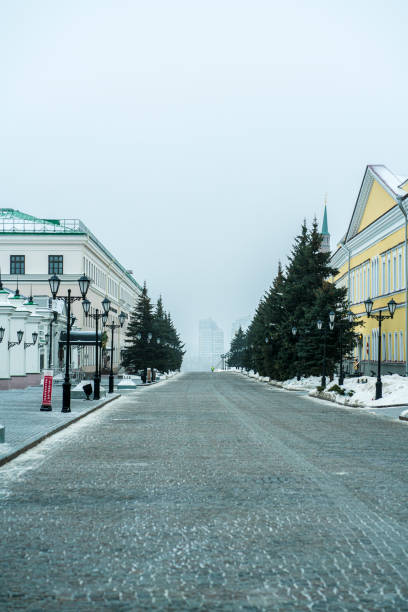 istock small europe town architecture under the snow, on a winter day 1468250044
