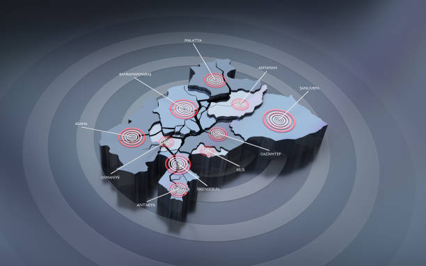 istock Turkey Earthquake Zone Map, Colored Marked Zones 1468252219