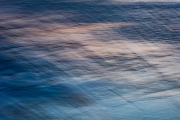 Blurred effect of the sea. Intentional camera movement creating a dreamy background. Abstract color of a sunset on the surface of the water with ICM.