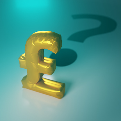 Balloon British Currency symbol Sign question mark