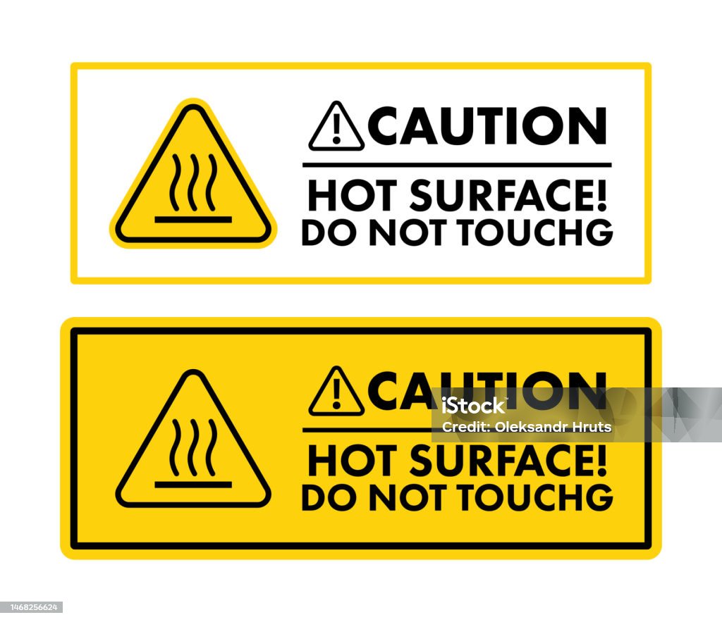 Warning Sign Hot Surface Do Not Touch Vector Stock Illustration Stock